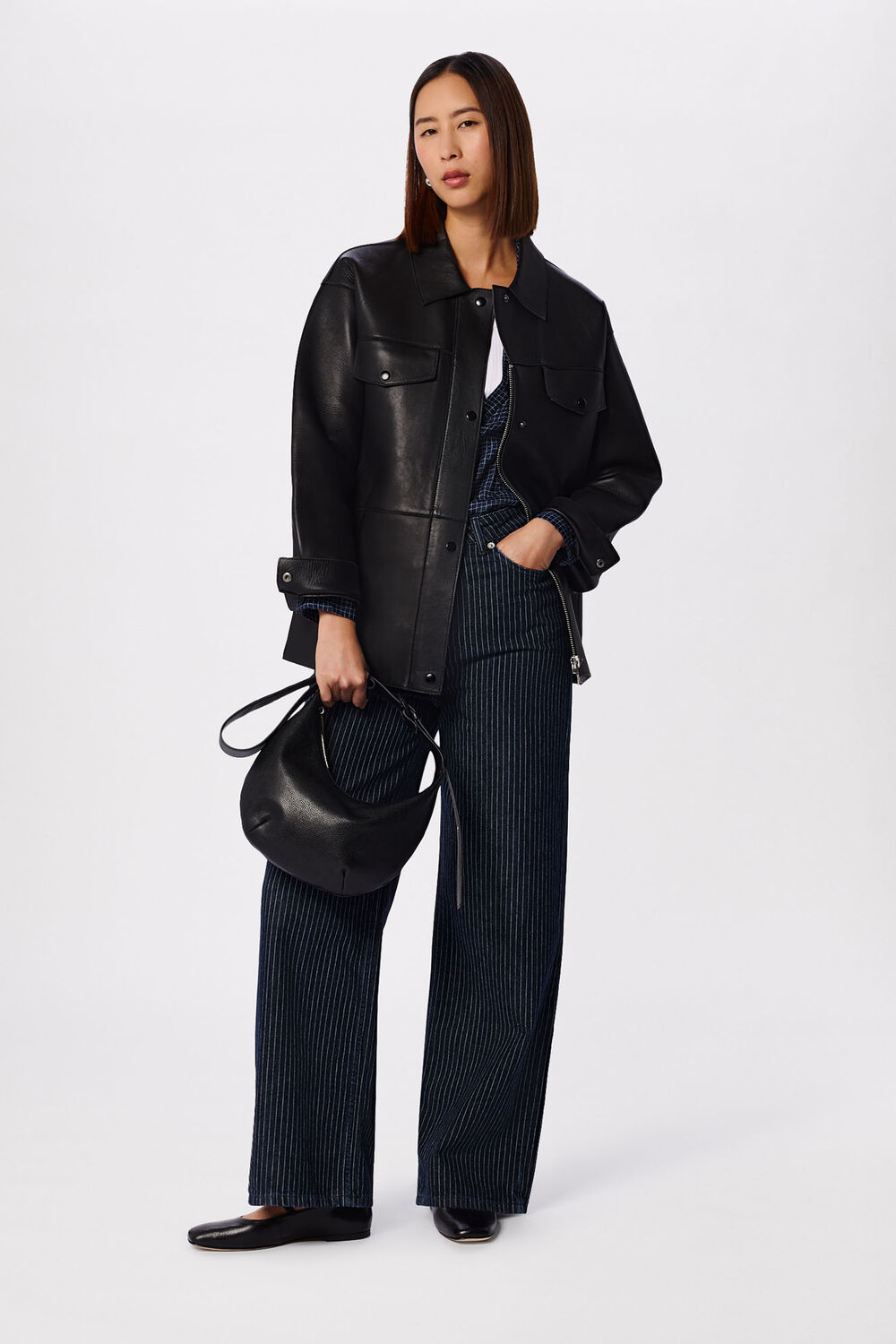 Black Clean Bonded Leather Jacket
