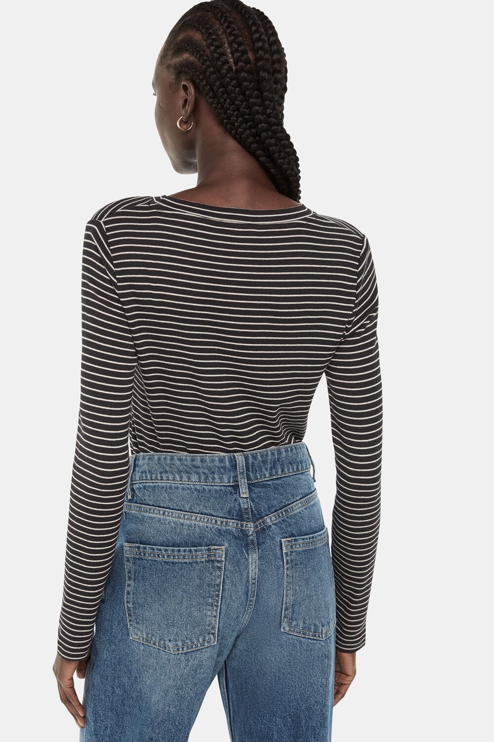 Slim Stripe Long Sleeve Crew