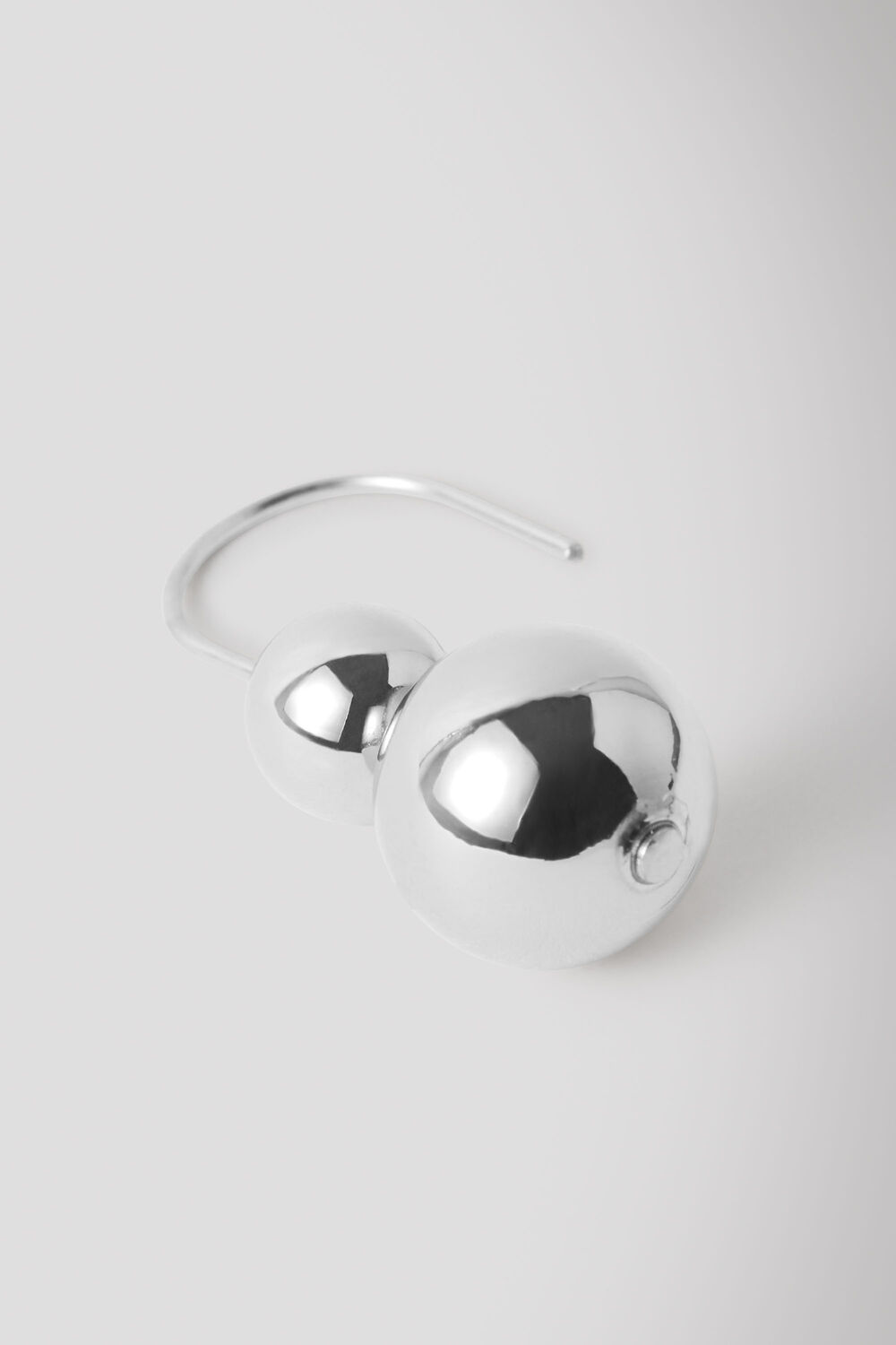 Silver Double Sphere Wire Earring