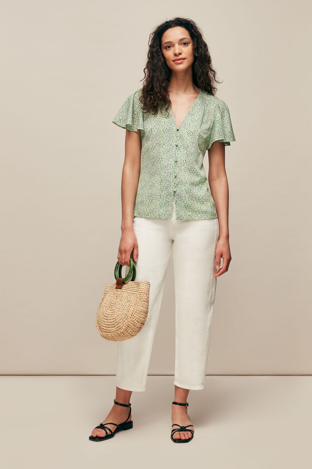 English Garden Print Top Green/Multi