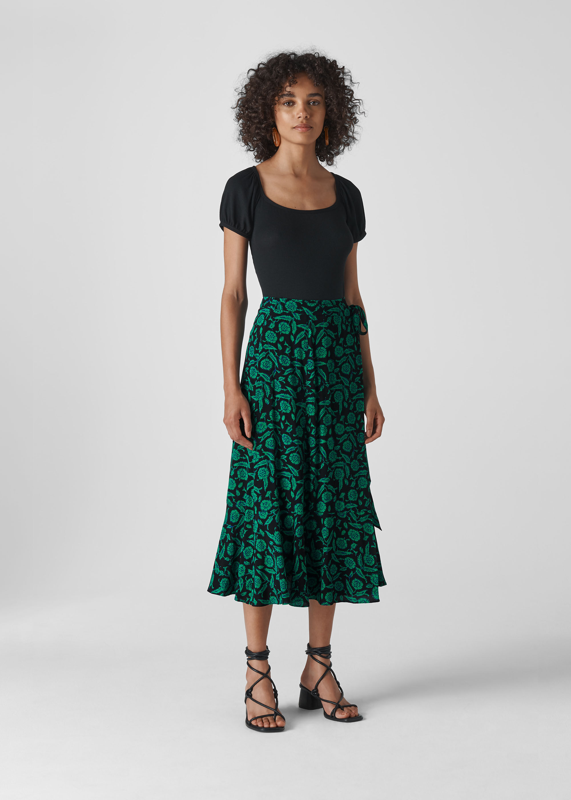 green envelope skirt