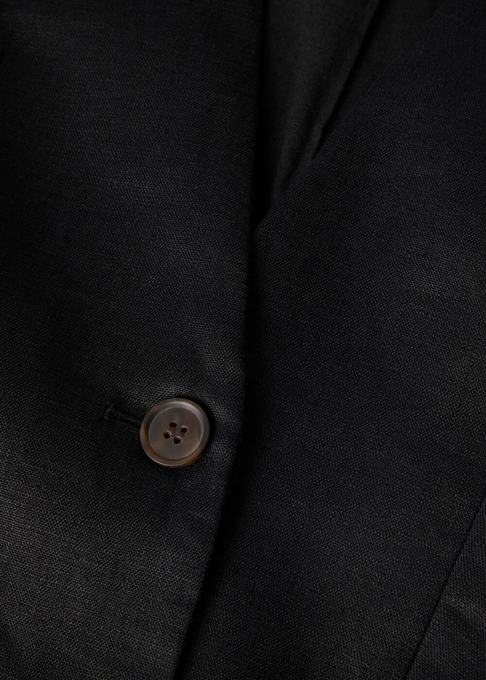 Petite Collarless Linen Blazer