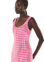 Two Tone Tile Silk Dress
