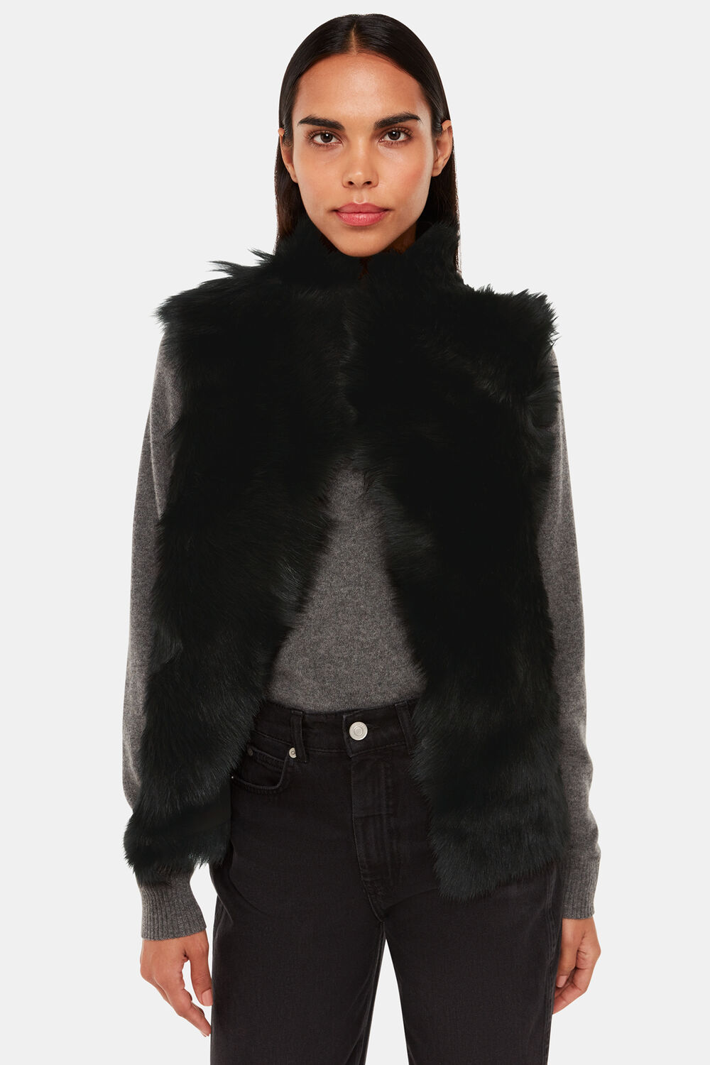 Black Short Toscana Sheepskin Gilet