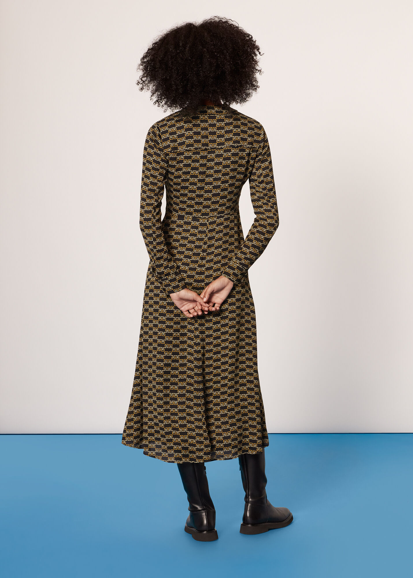 Black/Multi Tangle Check Dress | WHISTLES | Whistles US |