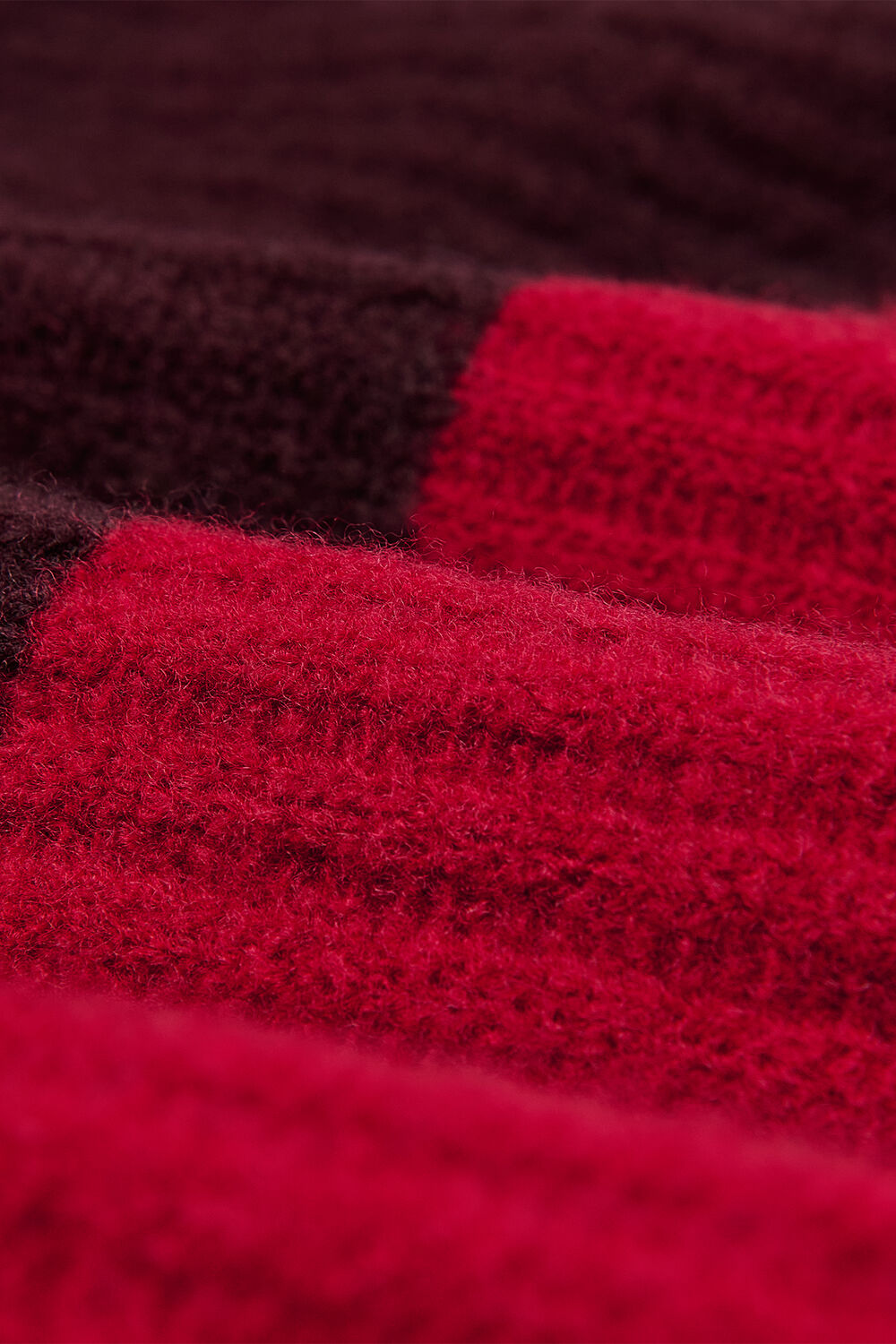 Red Wool Mix Wide Stripe Knit