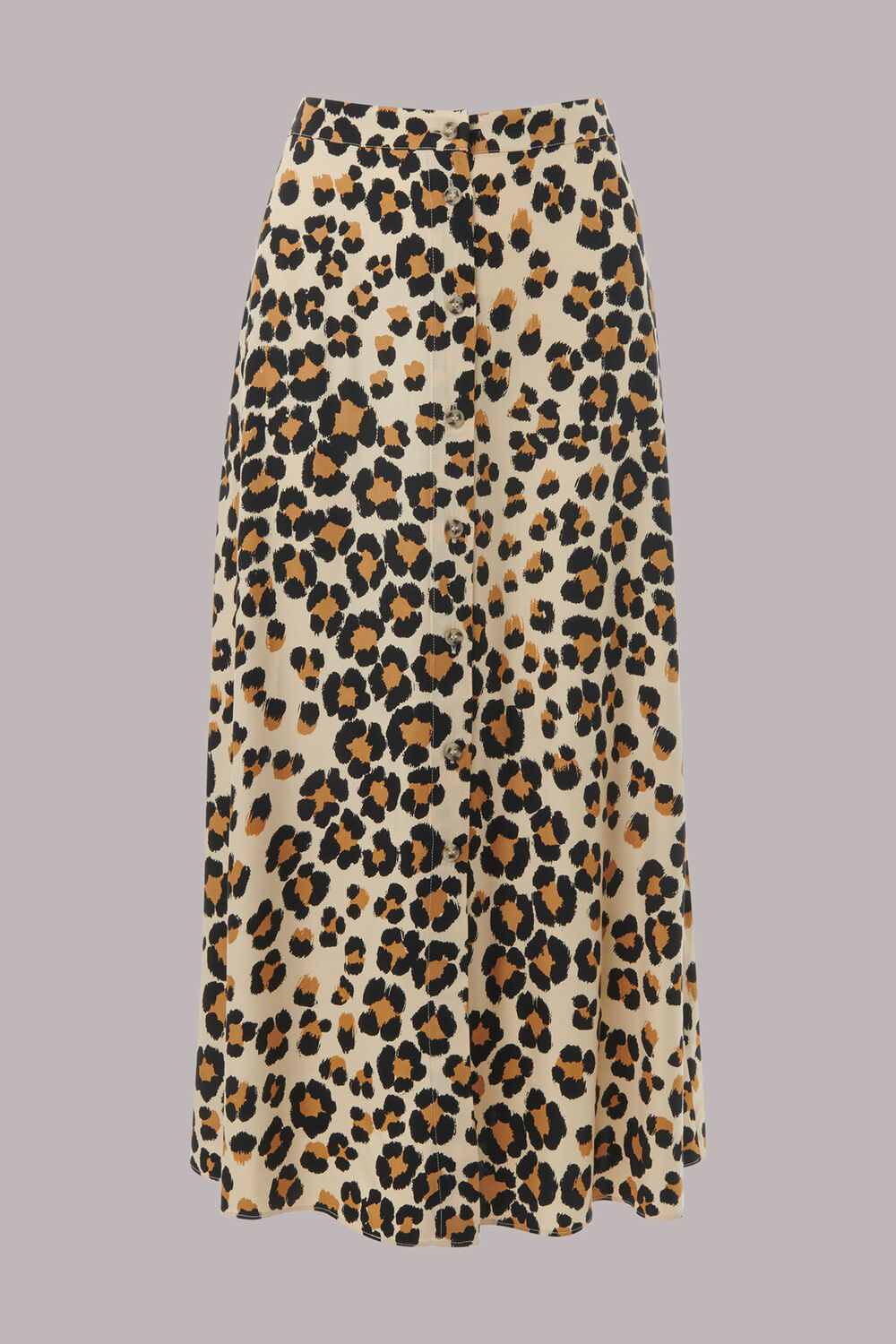 Painted Leopard Button Skirt