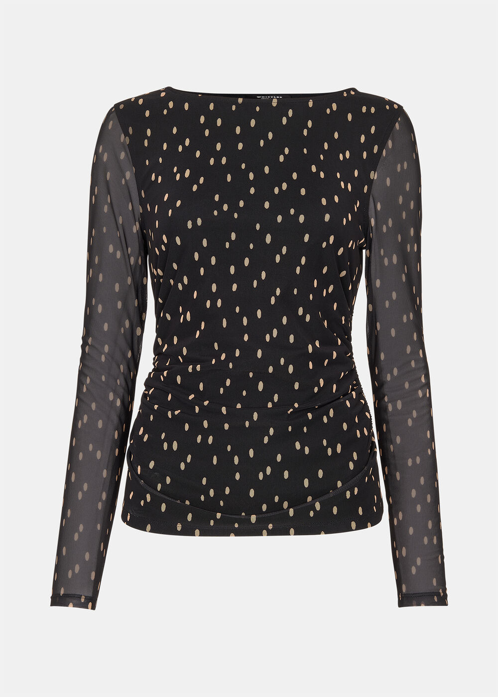 Spot Print Mesh Jersey Top