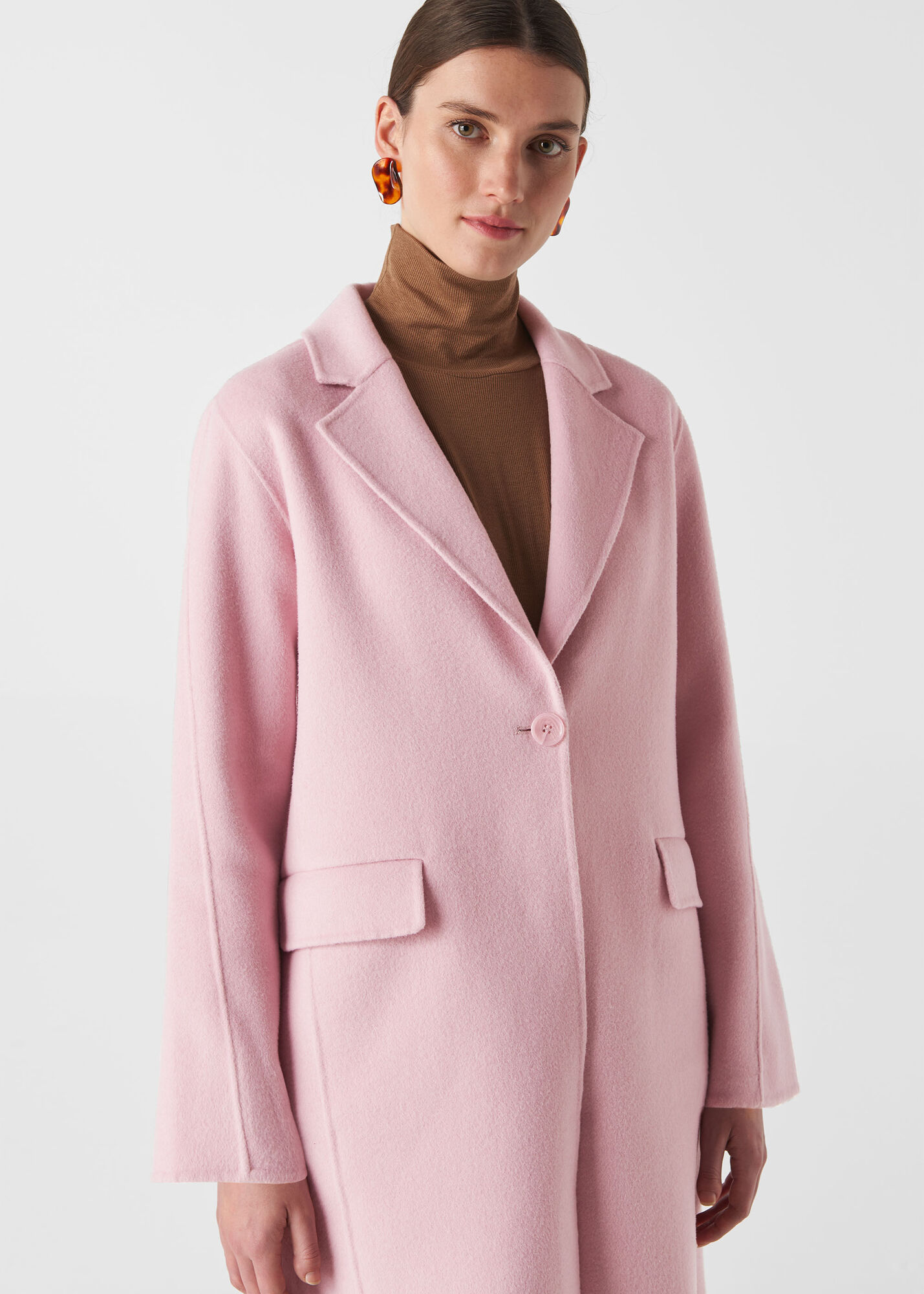 Pale Pink Nell Double Sided Crombie Coat | WHISTLES