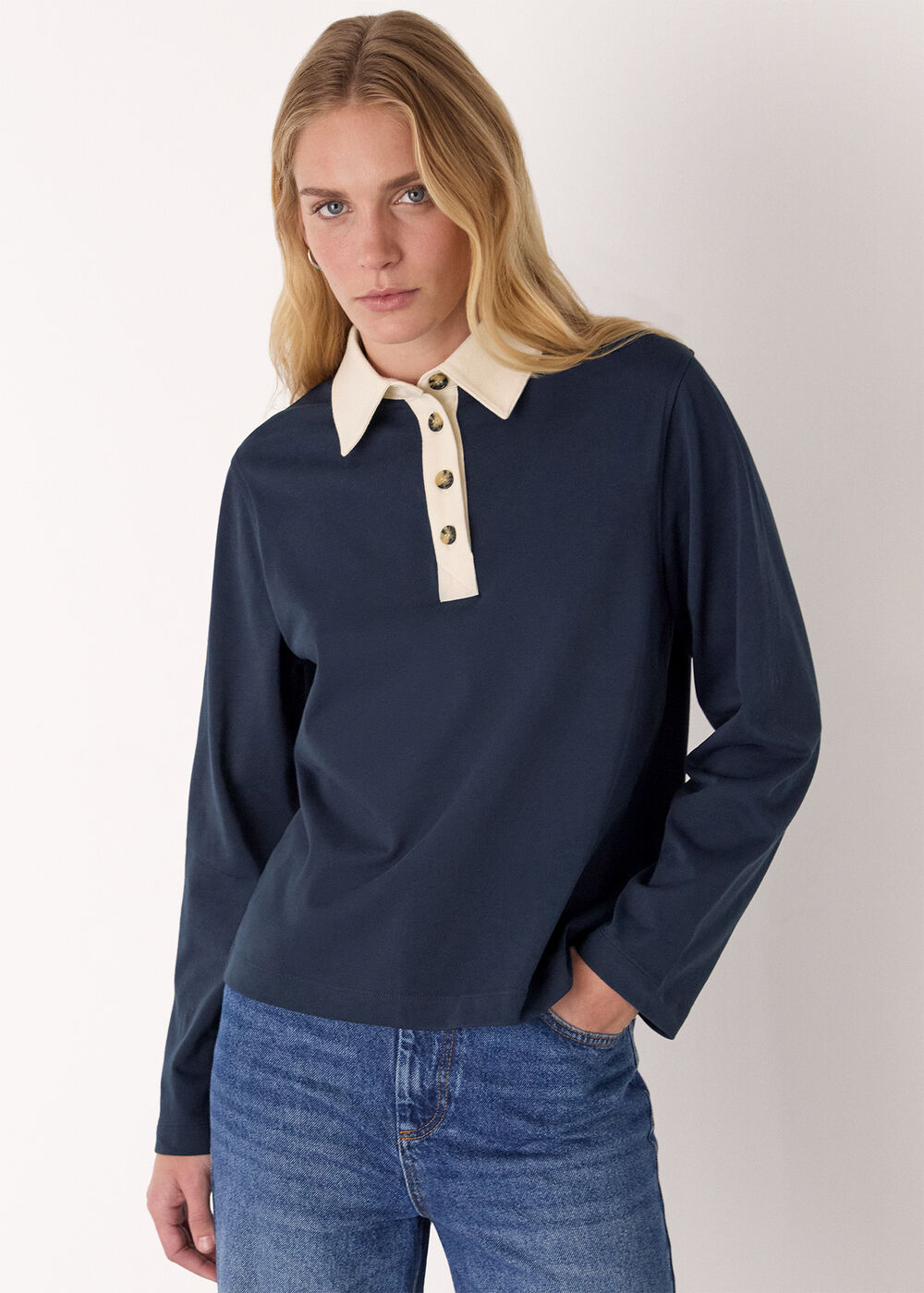 Contrast Collar Polo Shirt