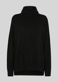 Cashmere Roll Neck Sweater Black/Multi