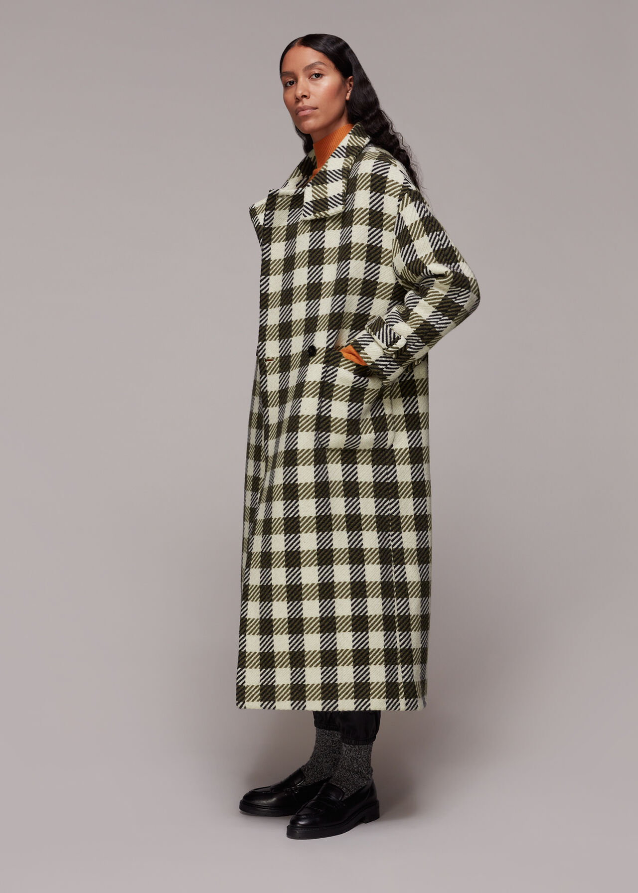 Gabriella Wool Check Coat
