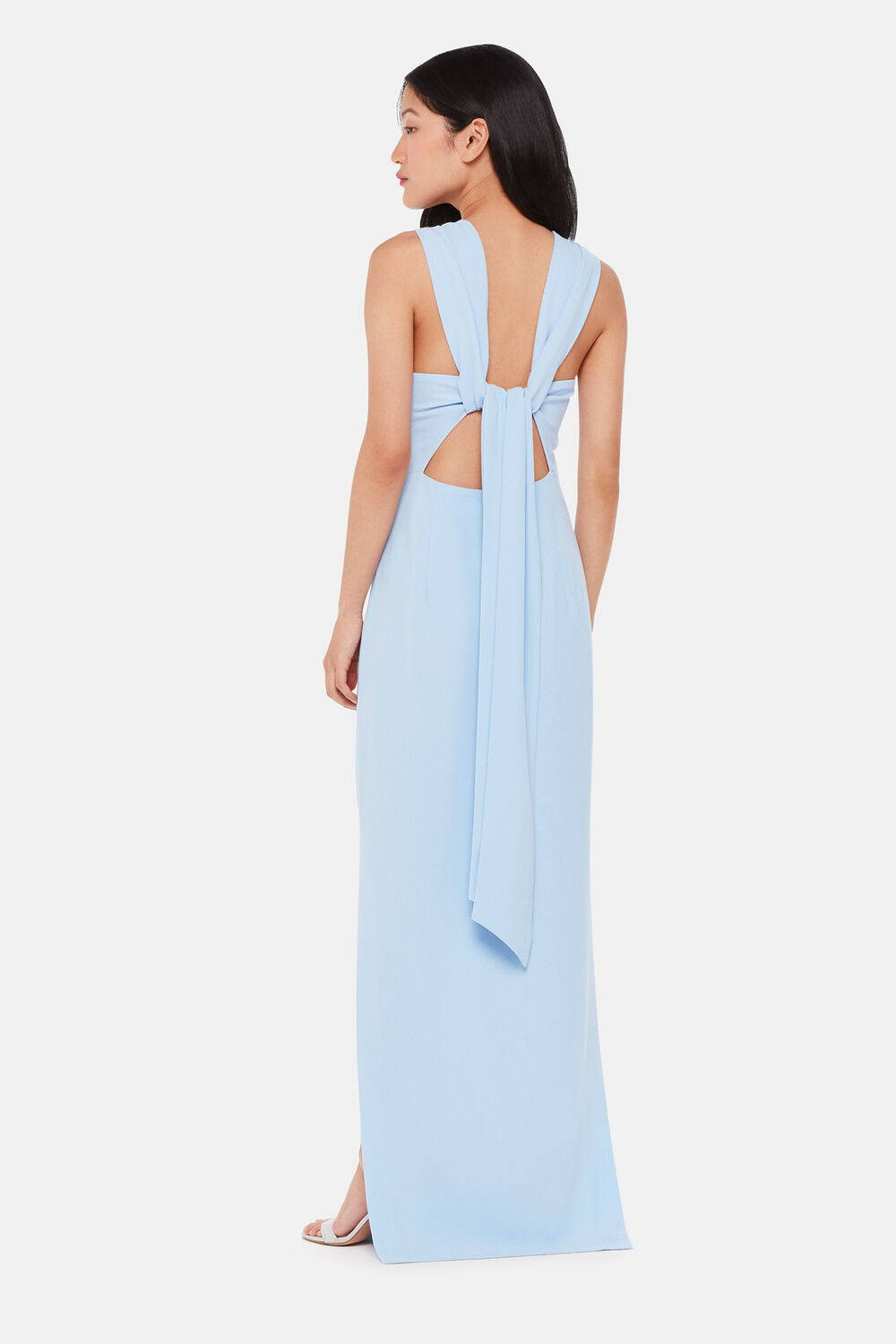 Pale Blue Tie Back Maxi Dress