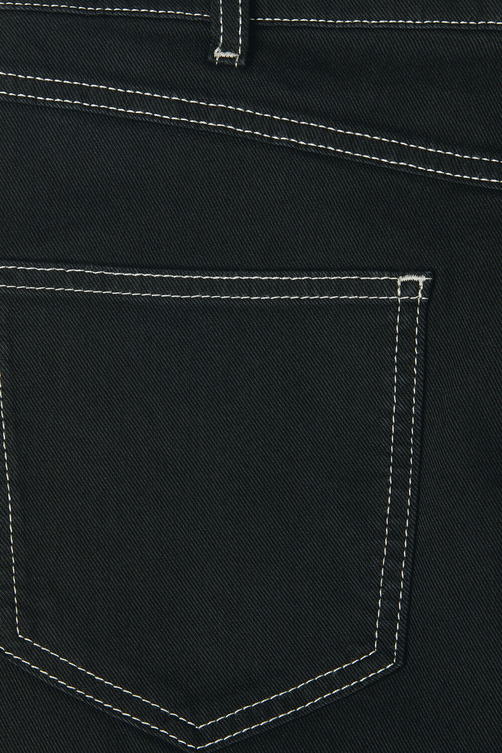 Black Contrast Detail Barrel Jean