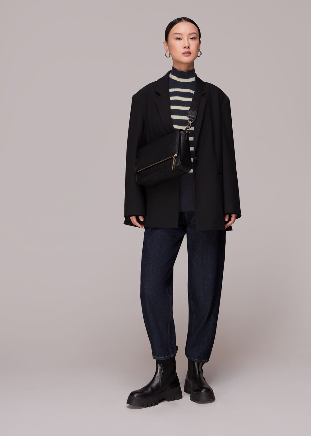 Stripe Funnel Neck Jumper