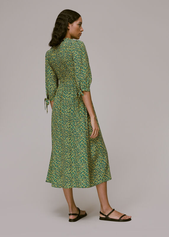 Green JL Ditsy Sunflower Print Dress