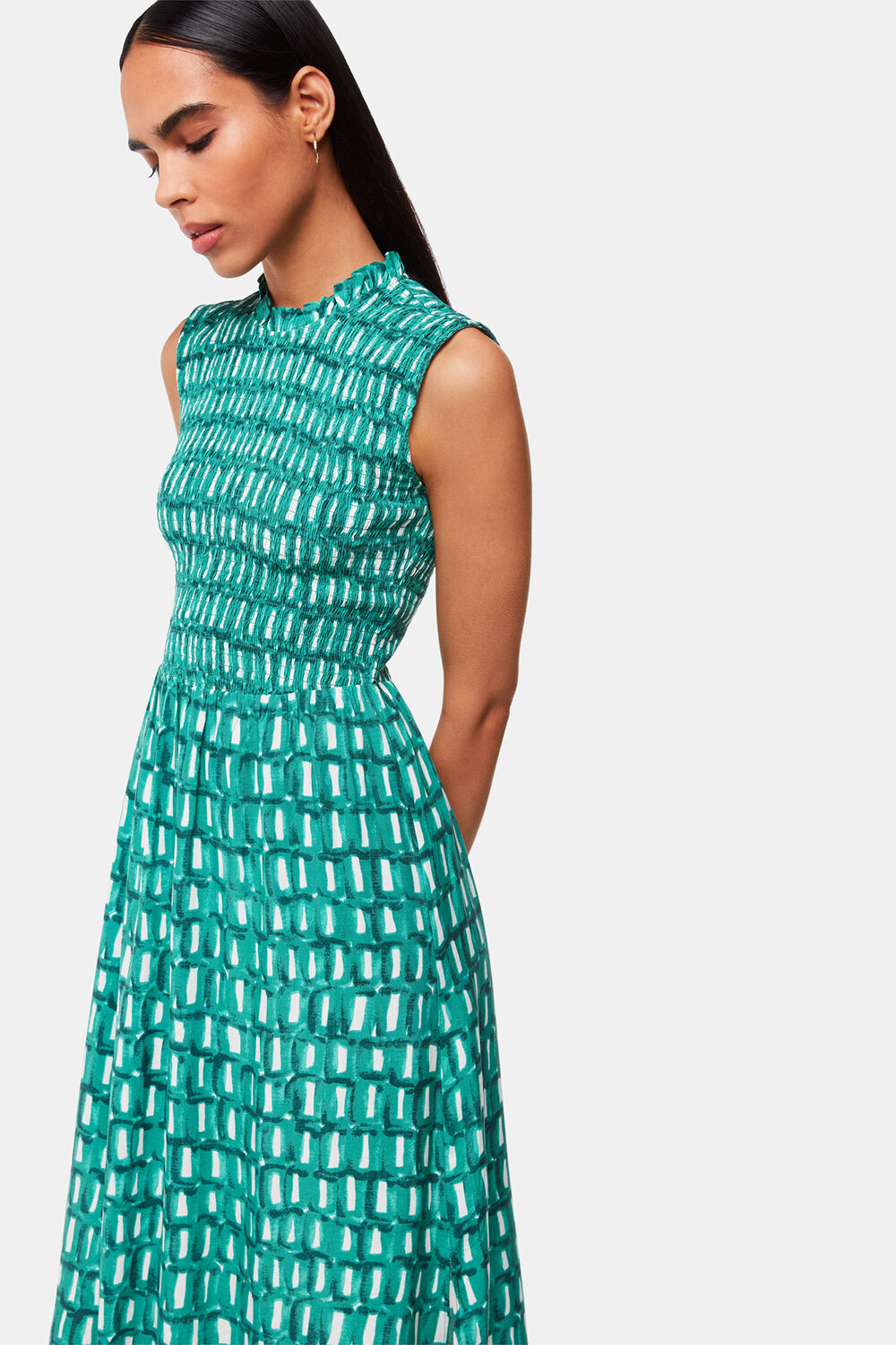 Green Linked Smudge Heidi Dress