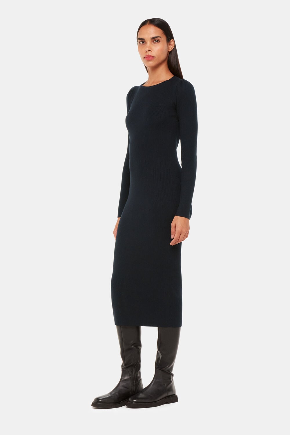 Black Cut Out Twist Knitted Dress