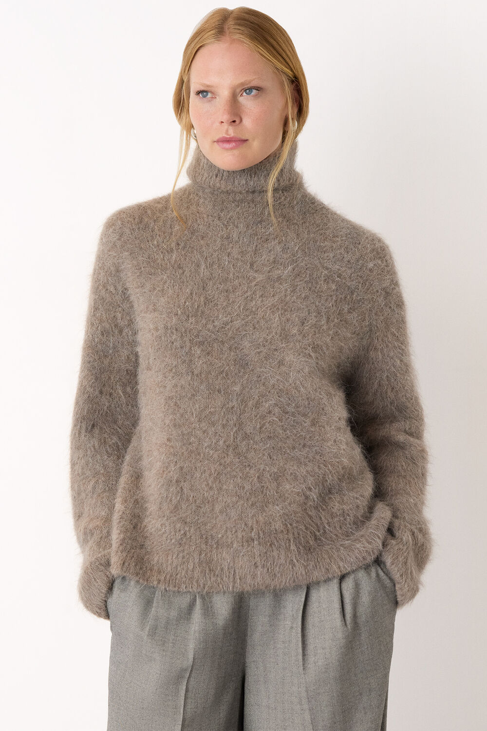 Alpaca Blend Funnel Knit