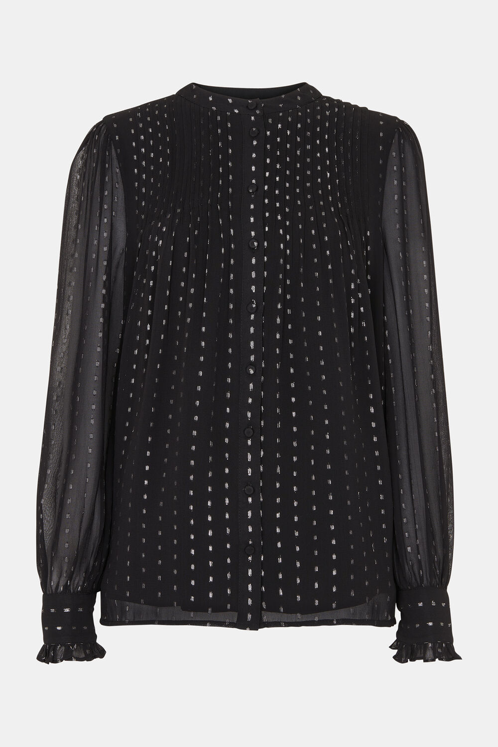 Black Metallic Stripe Shirt