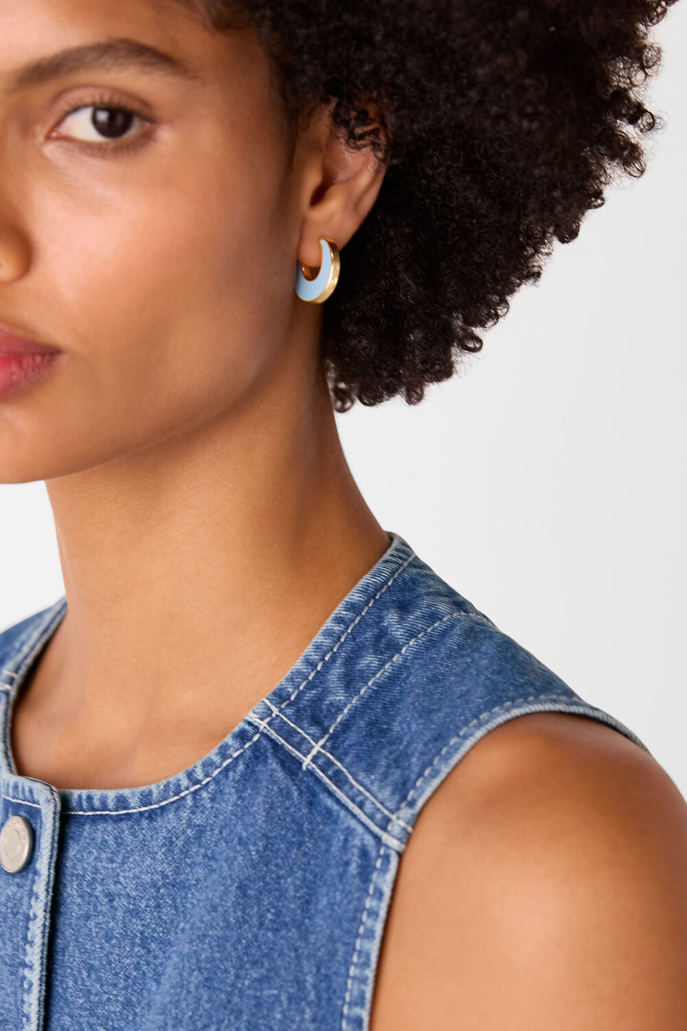 Blue Double Enamel Earring