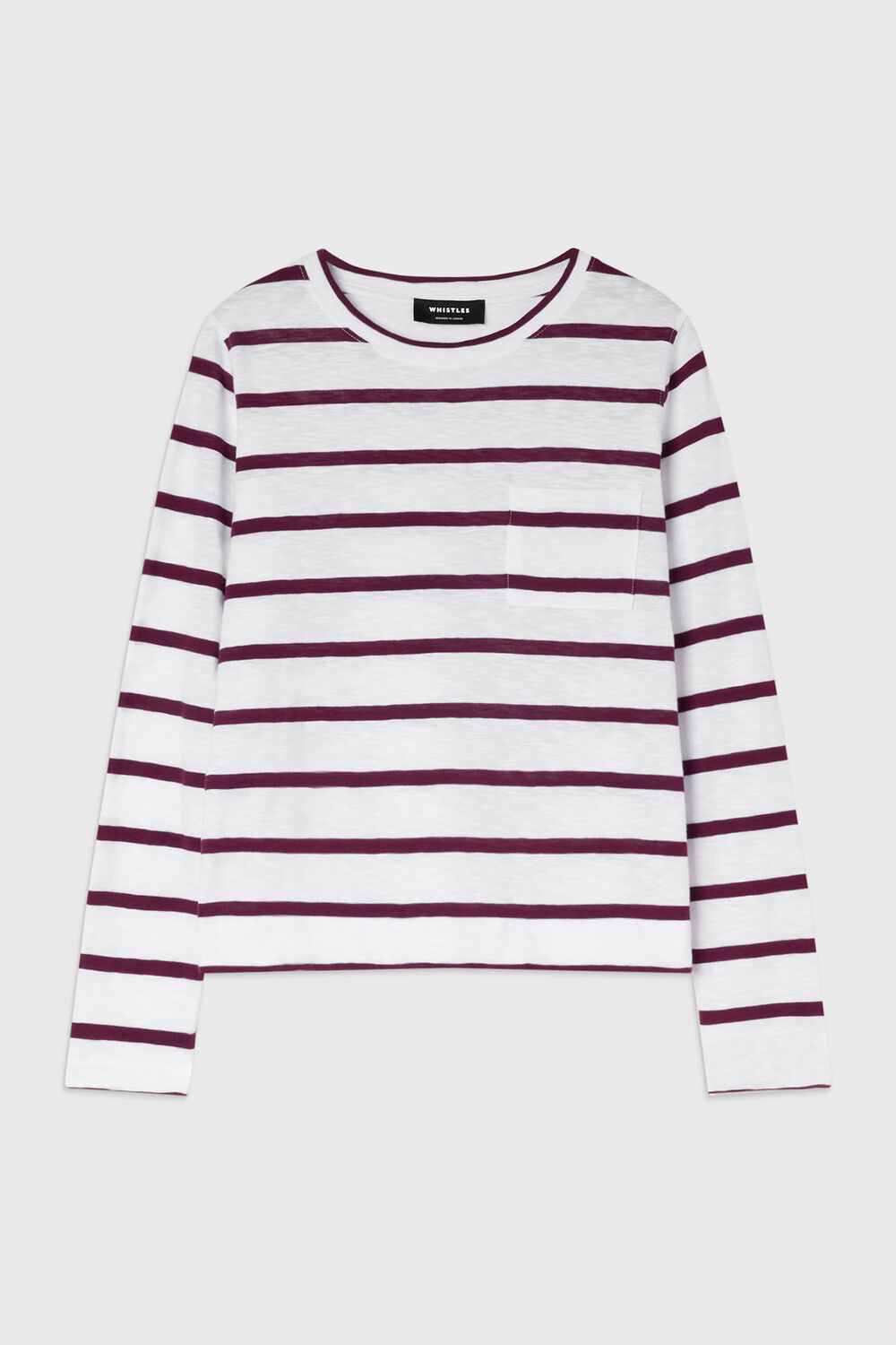 Stripe Crew Neck Pocket Top