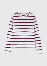 Stripe Crew Neck Pocket Top