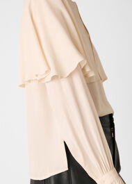 Cape Detail Crepe Blouse