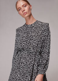 Swirl Print Belted Dress