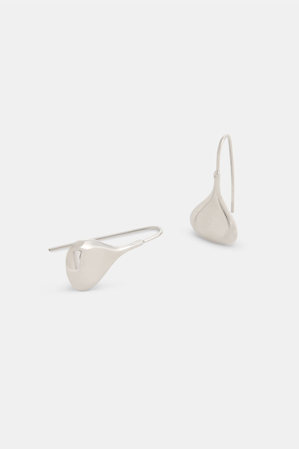Silver Flat Teardrop Wire Earring
