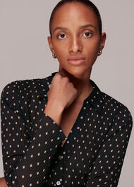 Spot Print Penny Plisse Shirt