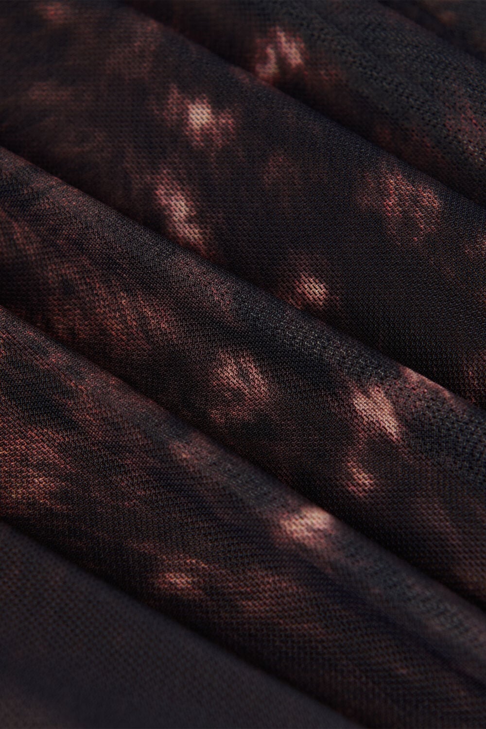 Brown Petite Spotted Animal Mesh Dress