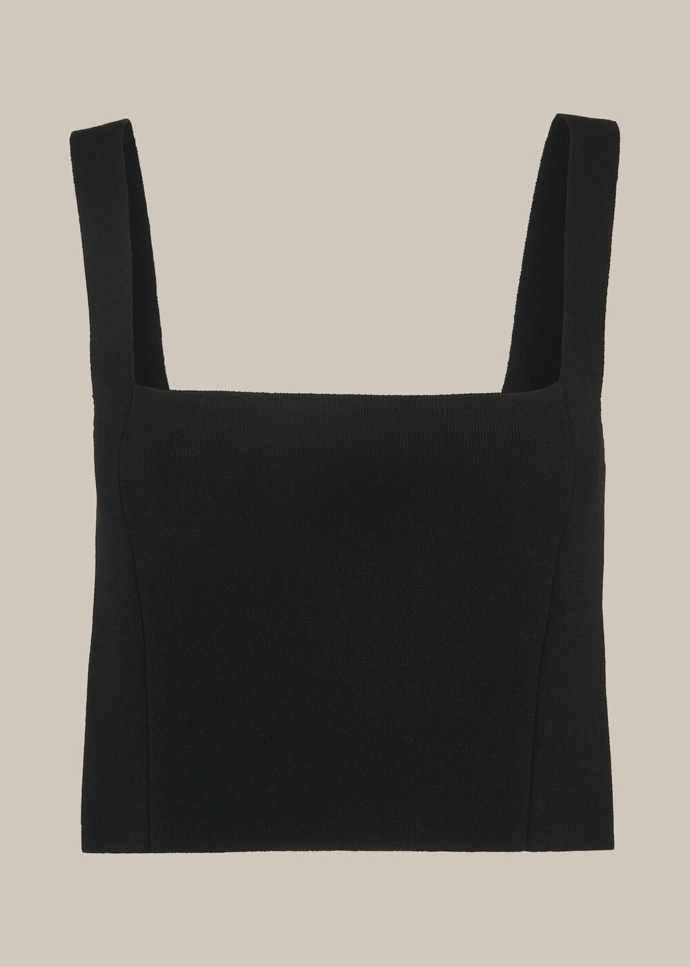 Square Neck Knit Crop Top
