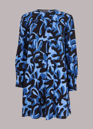 Foliage Print Tiered Dress