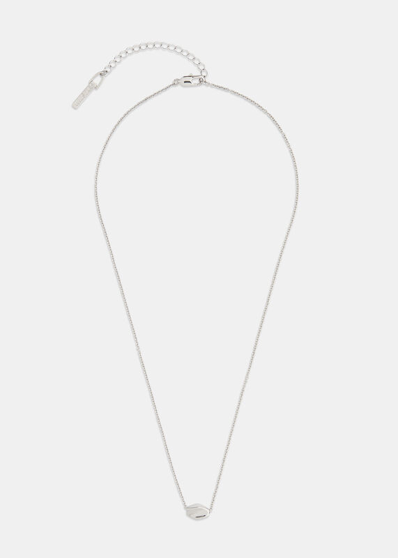 Silver Bead Pendant Necklace