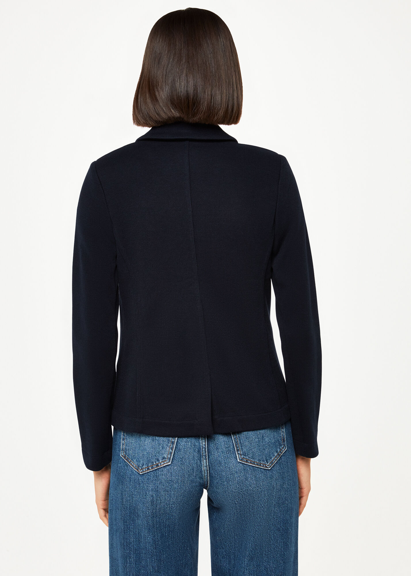 Navy Slim Jersey Jacket WHISTLES