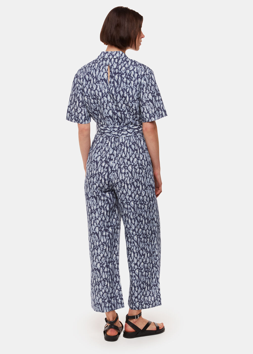Leopard Linen Blend Jumpsuit