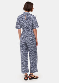 Leopard Linen Blend Jumpsuit