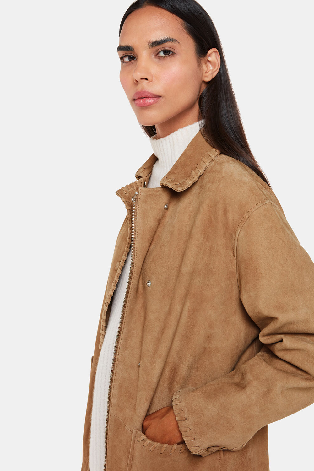 Camel Bohdi Western Suede Biker
