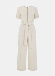 Short Sleeve Denim Jumpsuit
