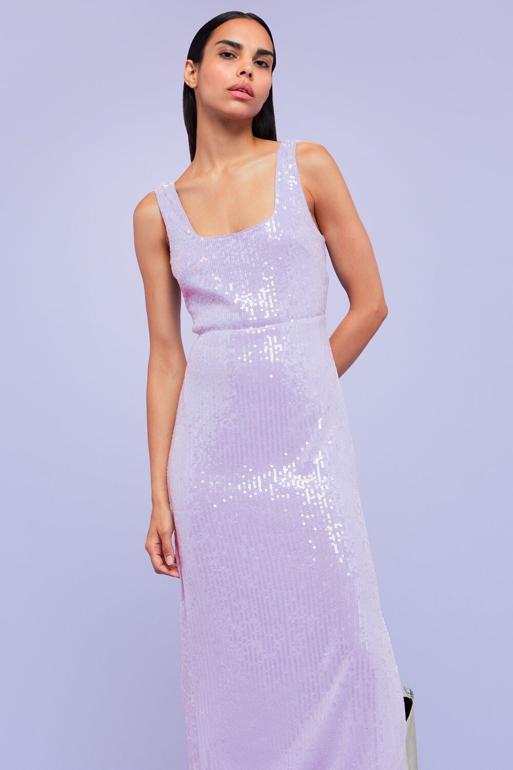 Lilac Miriam Sequin Midi Dress