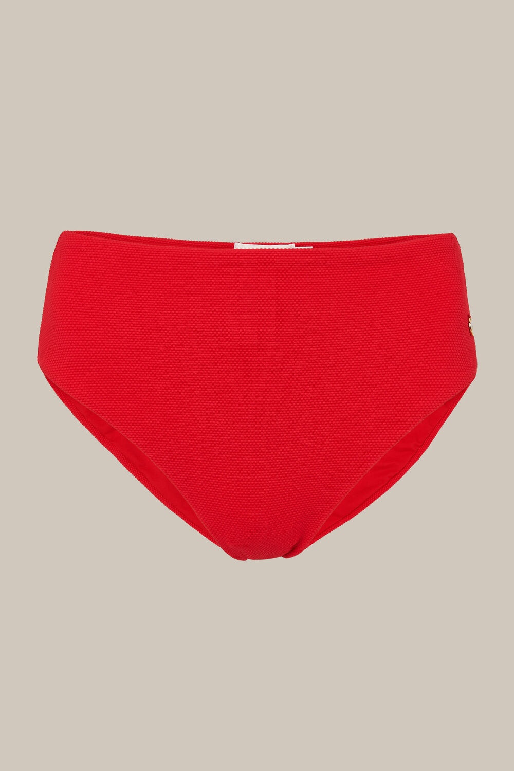 Red High Waisted Bikini Bottom