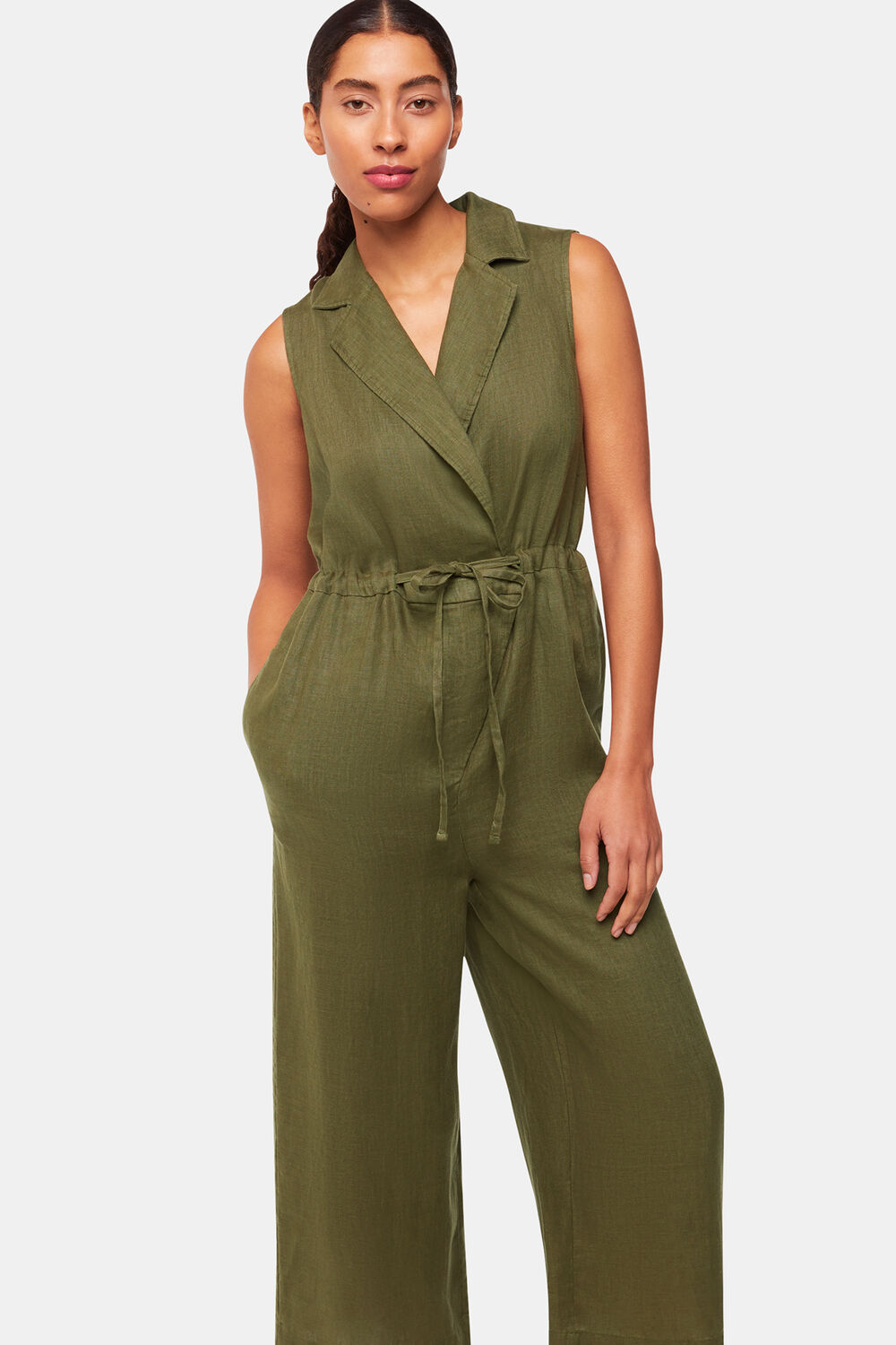 Bella Linen Wrap Jumpsuit