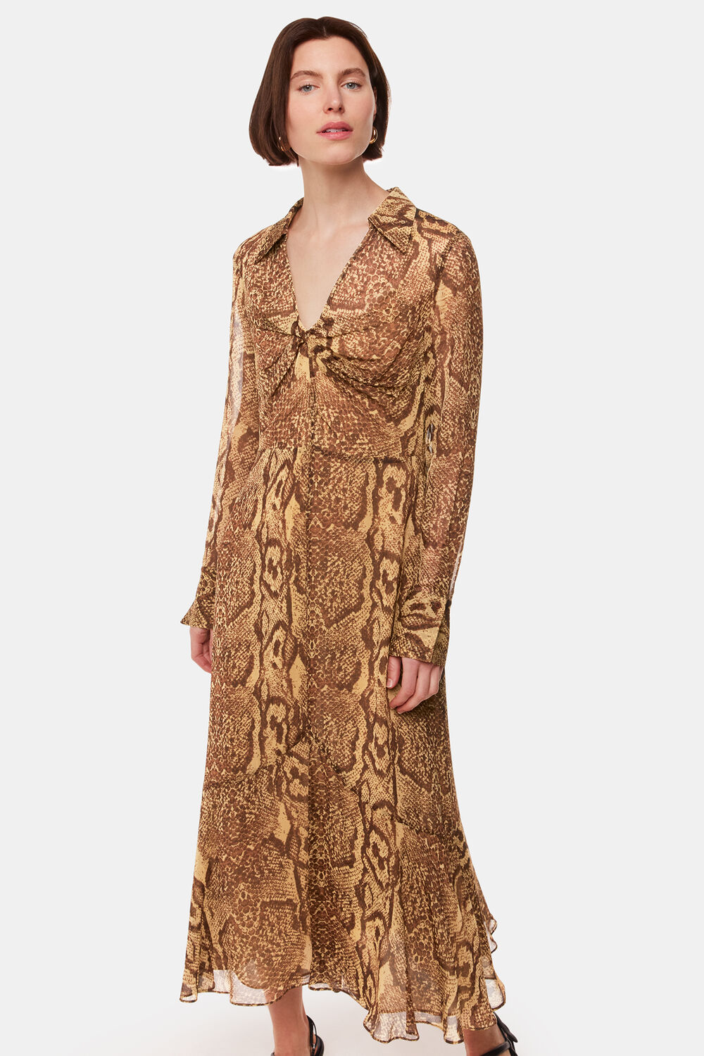 Serpent Print Midi Dress