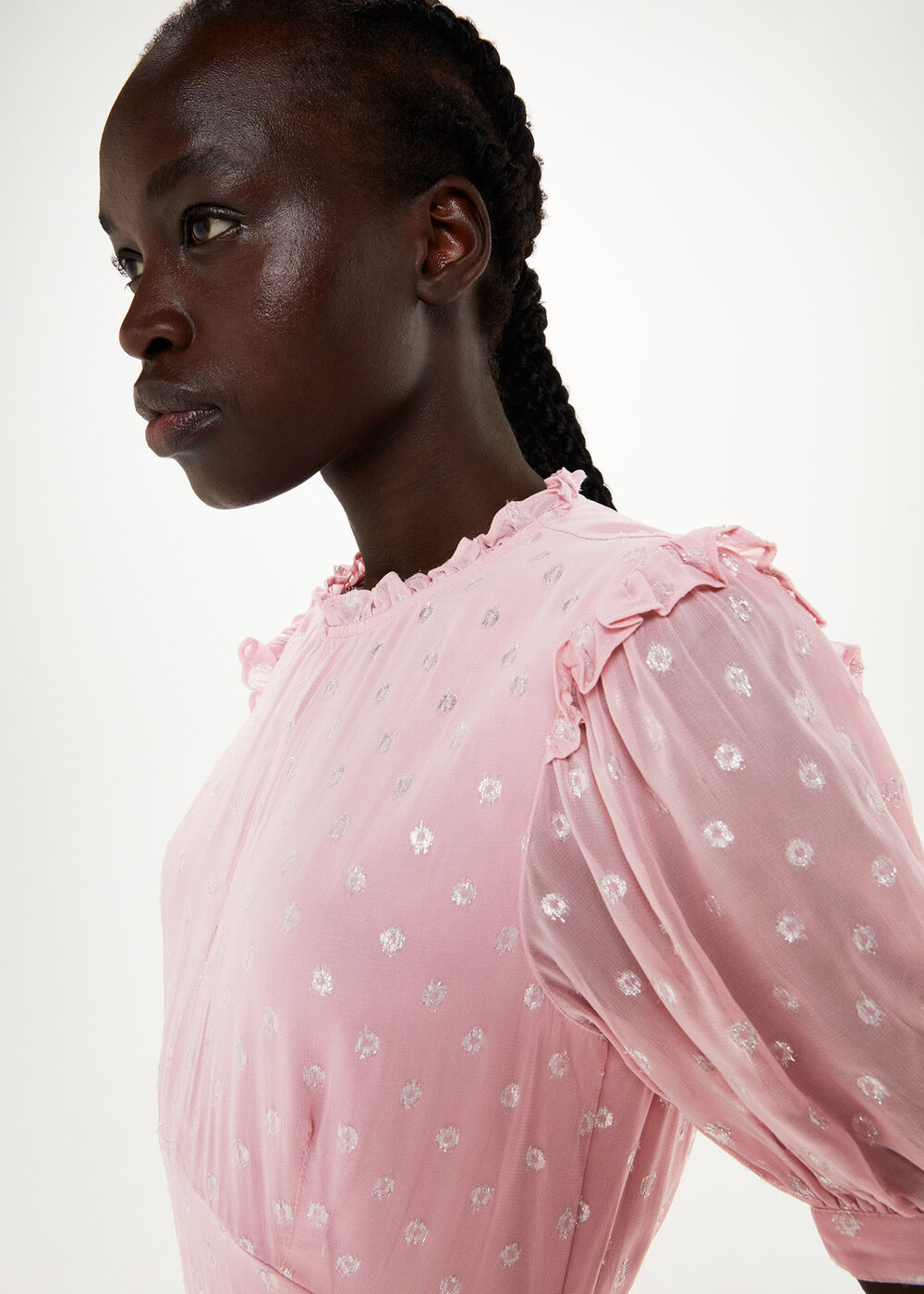 metallic spot dress Metallic Spot Fit And Flare Dress