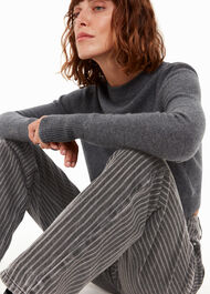 Washed Stripe Straight Jean