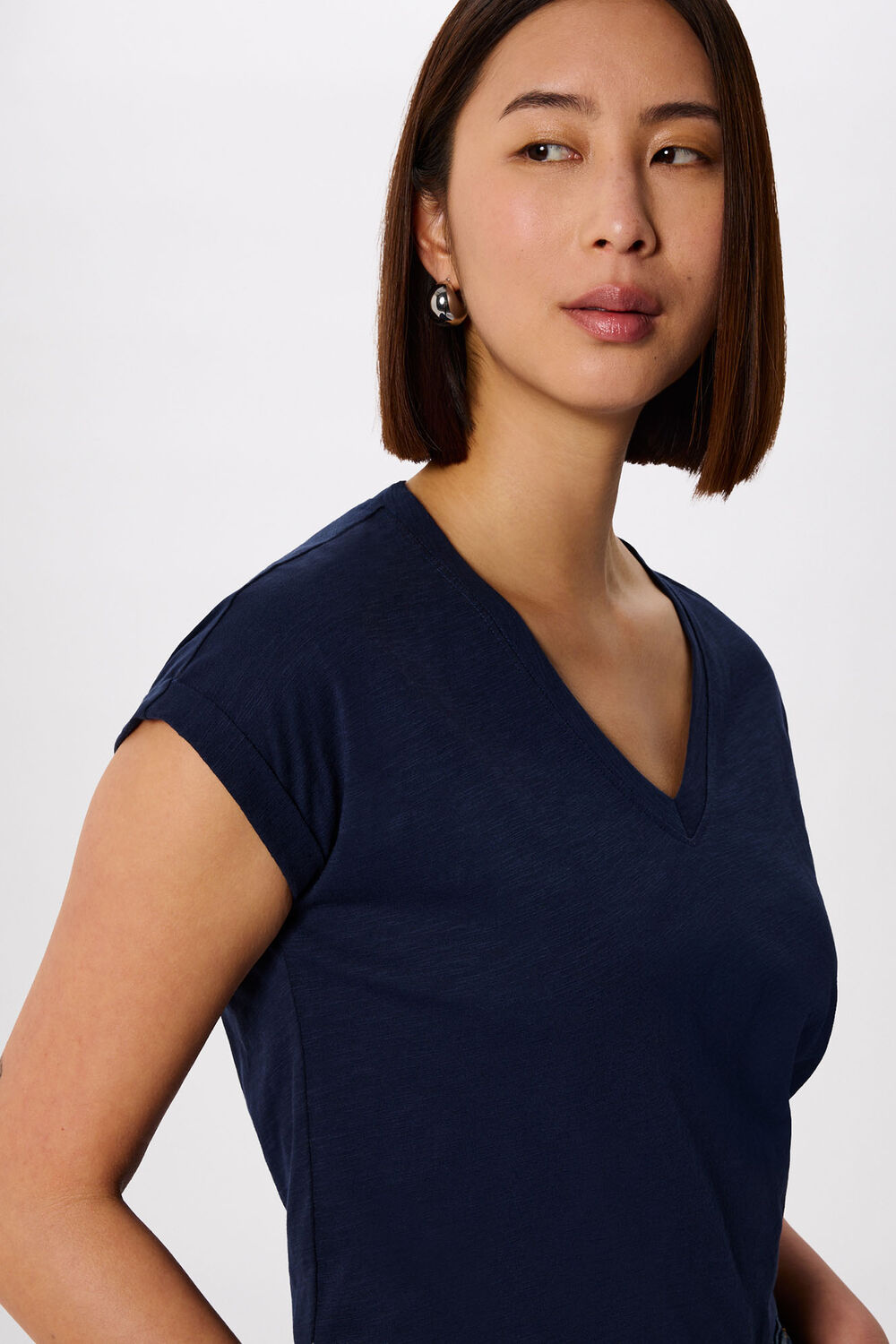 Willa V-Neck Cap Sleeve Tee