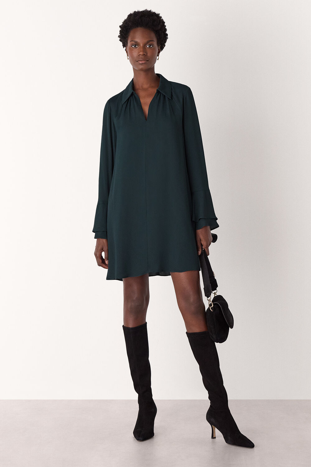 Teal Trapeze Mini Dress