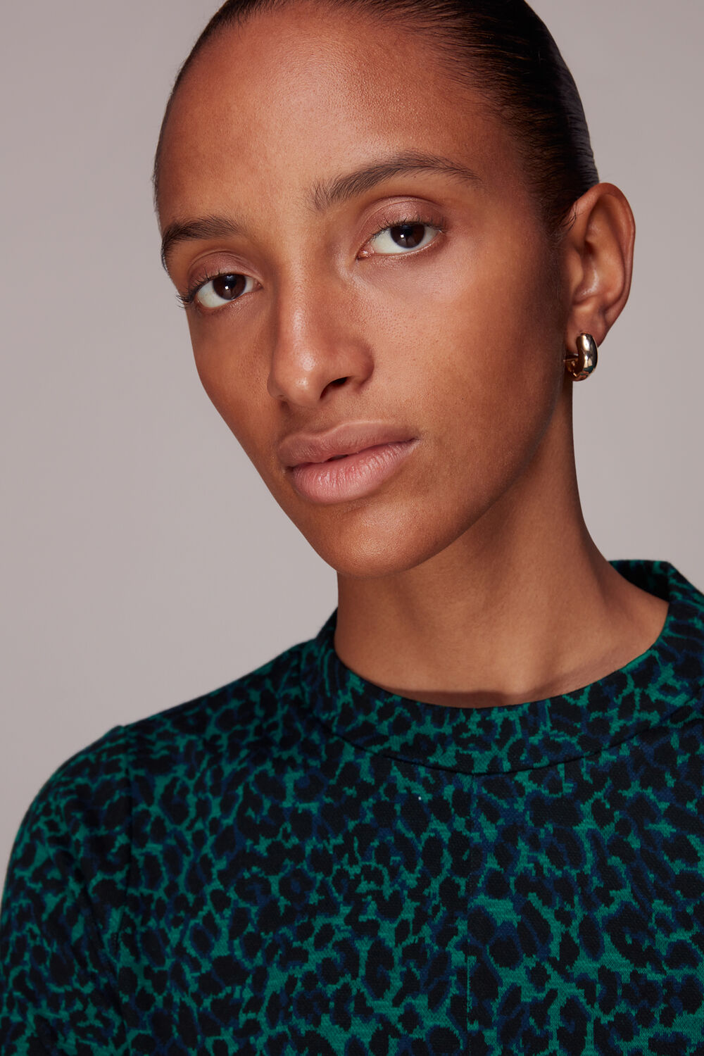 Forest Leopard Jacquard Dress