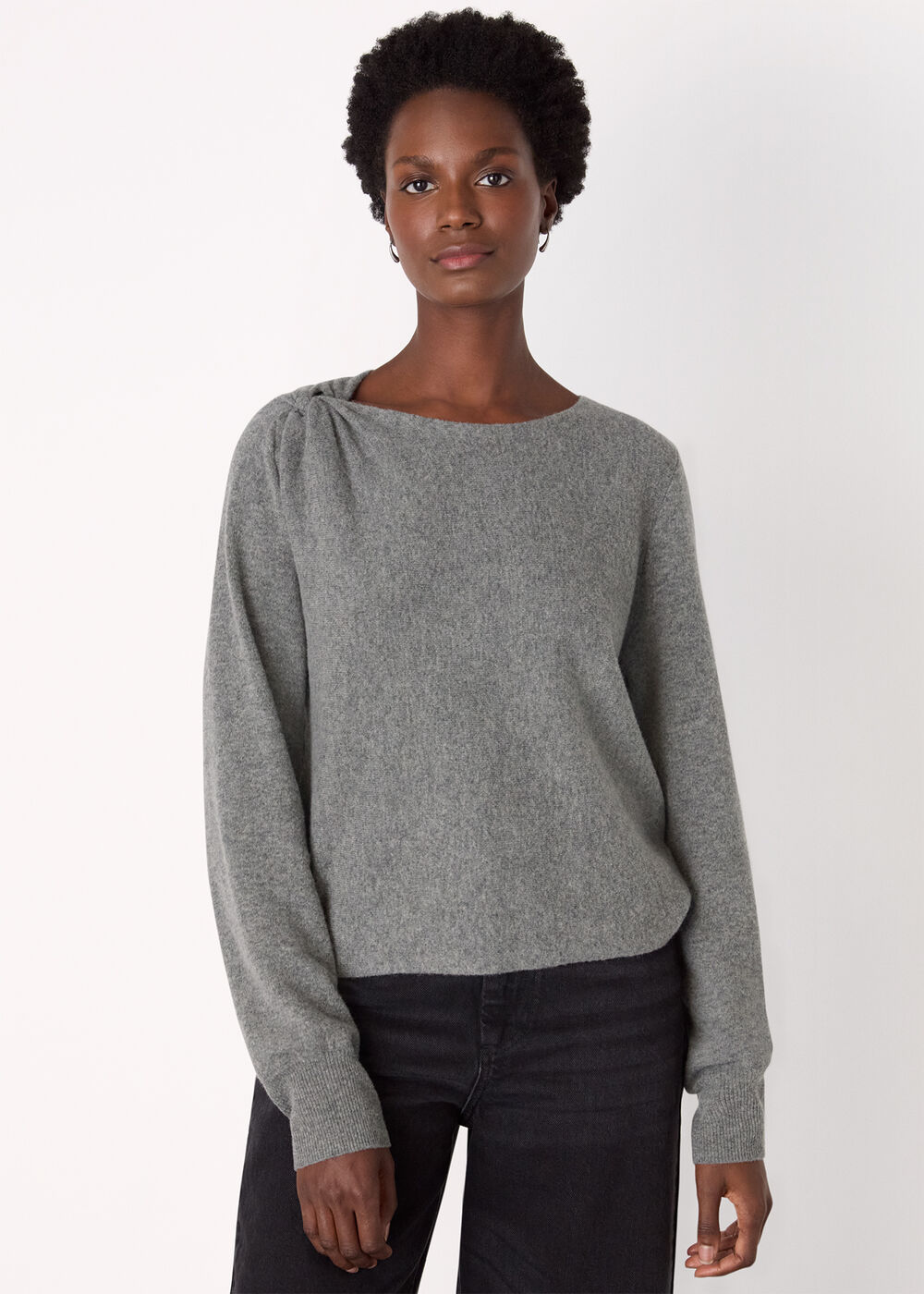 Wool Twist Front Detail Knit